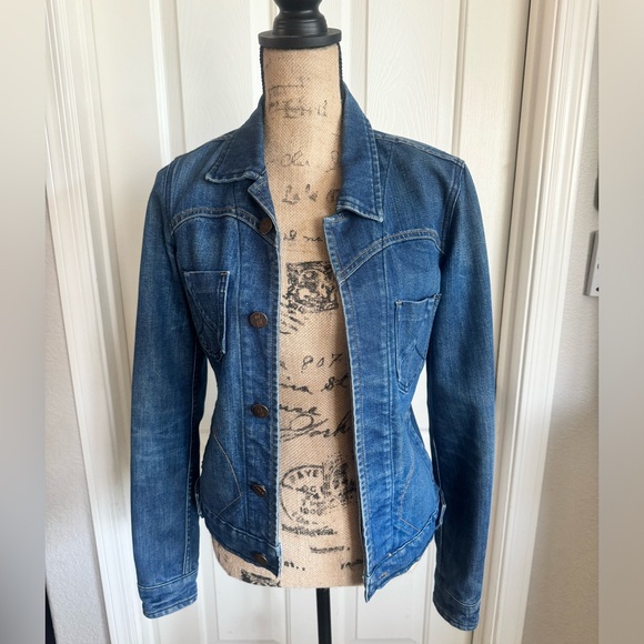 Carbon Vintage Button Front Long Sleeve Denim Jean Jacket Women’s Size P GUC - Picture 14 of 16